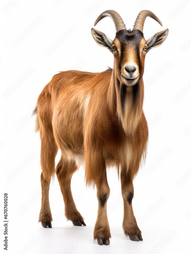 Fototapeta premium Ibex Studio Shot Isolated on Clear Black Background, Generative AI