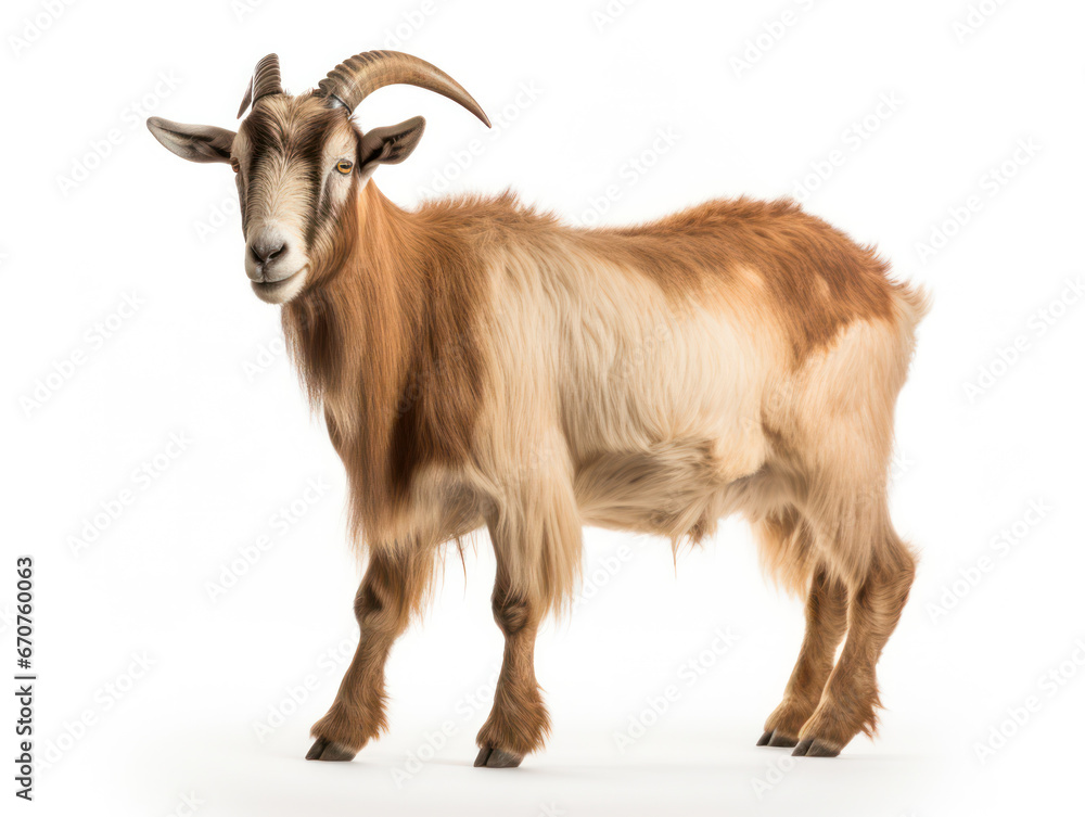 Fototapeta premium Ibex Studio Shot Isolated on Clear Black Background, Generative AI