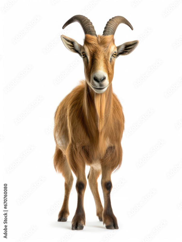 Fototapeta premium Ibex Studio Shot Isolated on Clear Black Background, Generative AI