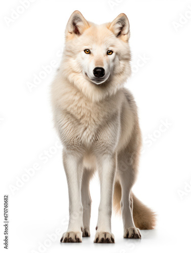 Arctic Wolf Studio Shot Isolated on Clear White Background  Generative AI