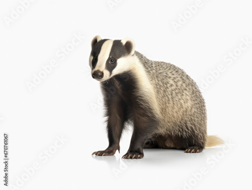 Badger Studio Shot Isolated on Clear White Background, Generative AI © Vig