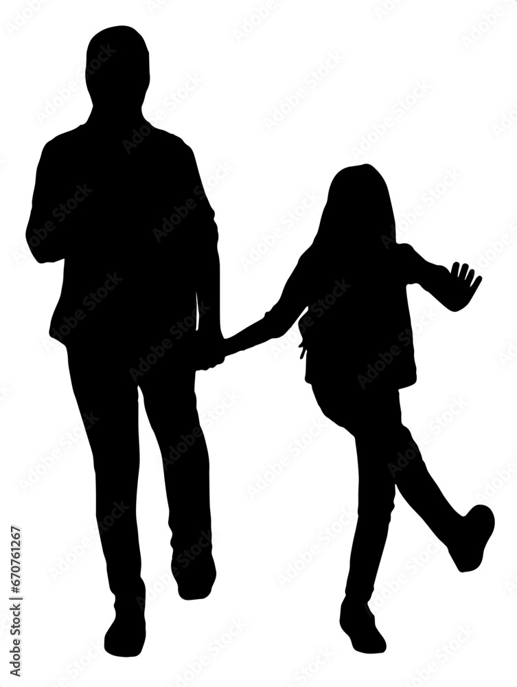 Illustration parent and girl child vector
