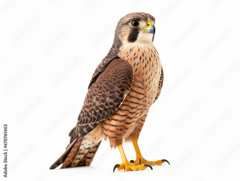 Obraz premium Falcon Studio Shot Isolated on Clear White Background, Generative AI
