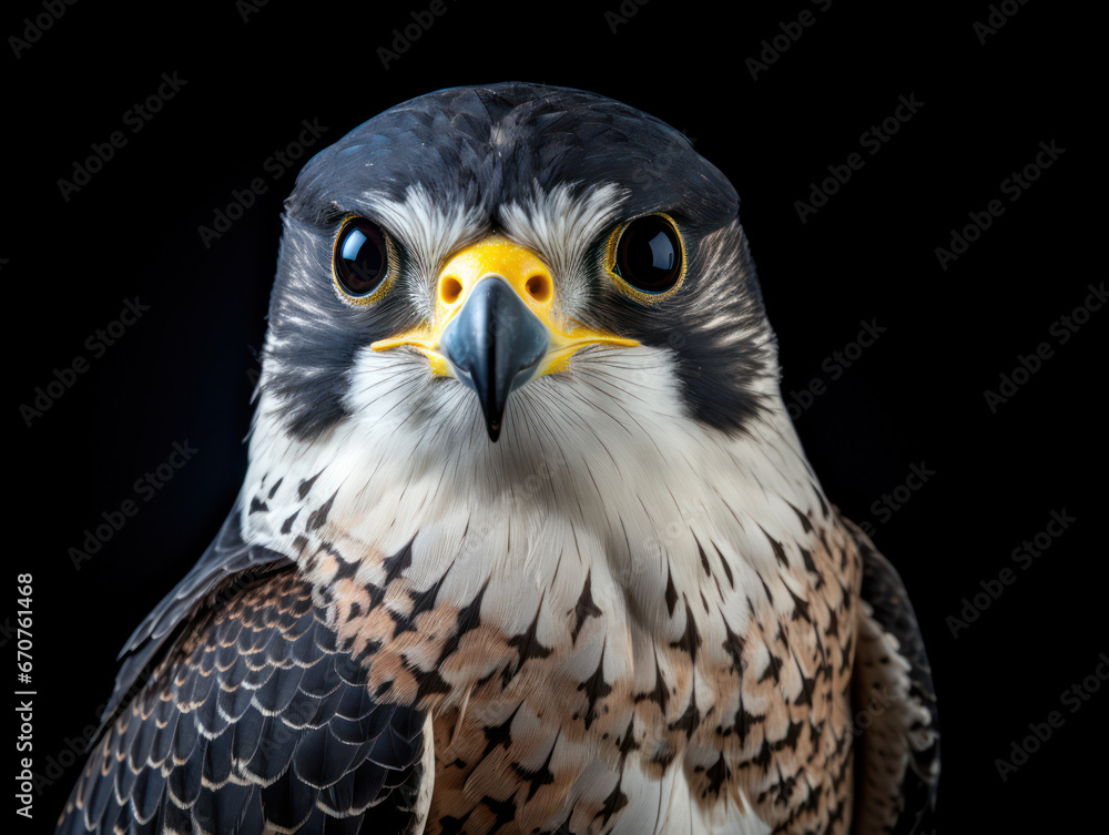 Falcon Studio Shot Isolated on Clear Black Background, Generative AI Falcon Studio Shot Isolated on Clear Black Background, Generative AI