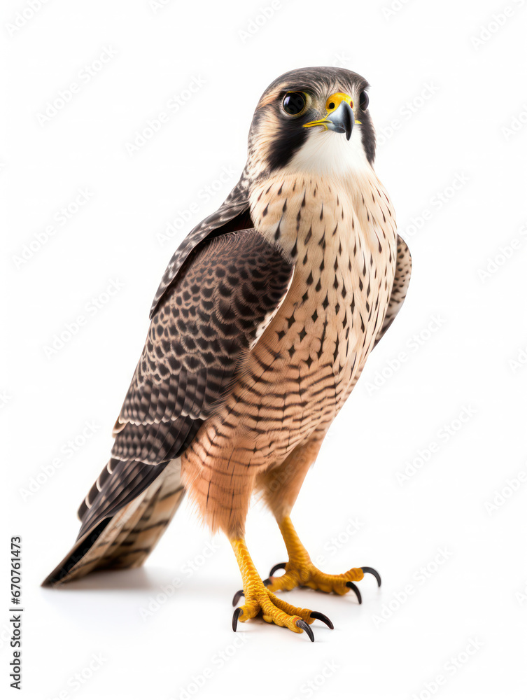 Obraz premium Falcon Studio Shot Isolated on Clear White Background, Generative AI