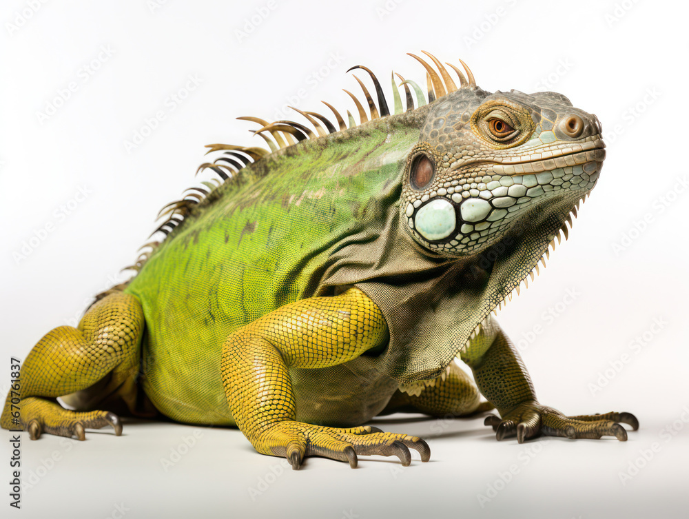Obraz premium Iguana Studio Shot Isolated on Clear White Background, Generative AI