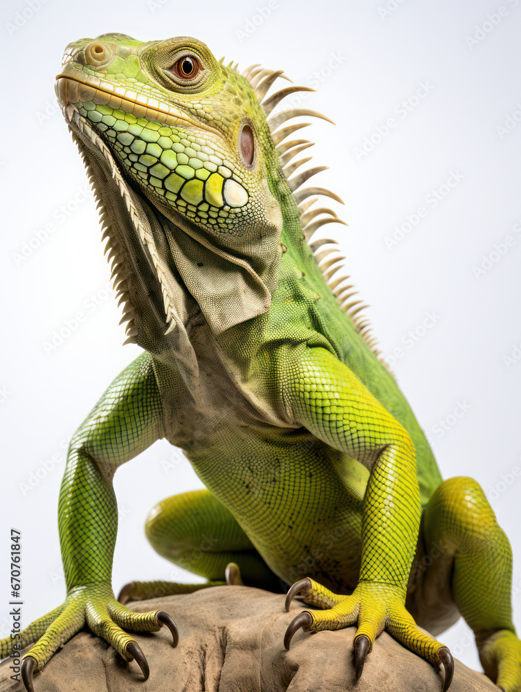 Fototapeta premium Iguana Studio Shot Isolated on Clear White Background, Generative AI