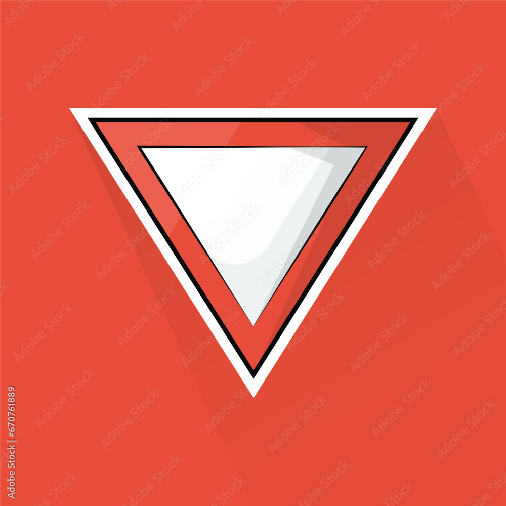 Illustration Vector of Give Way Sign in Flat Design Illustration Vector of Give Way Sign in Flat Design