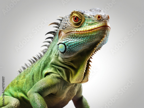 Iguana Studio Shot Isolated on Clear White Background  Generative AI