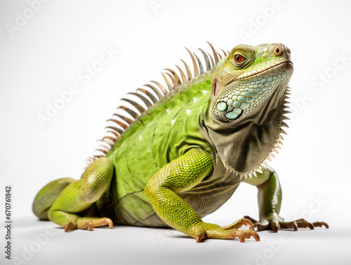 Iguana Studio Shot Isolated on Clear White Background, Generative AI