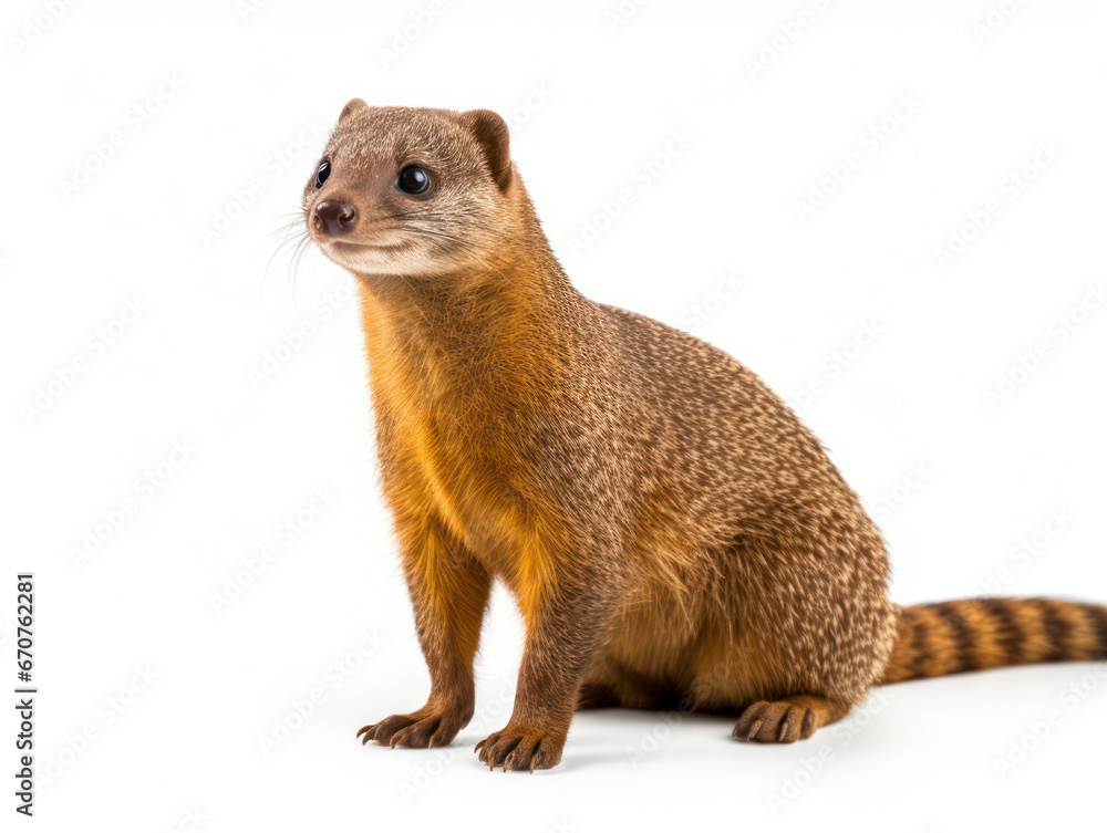 Mongoose Studio Shot Isolated on Clear White Background, Generative AI Mongoose Studio Shot Isolated on Clear White Background, Generative AI