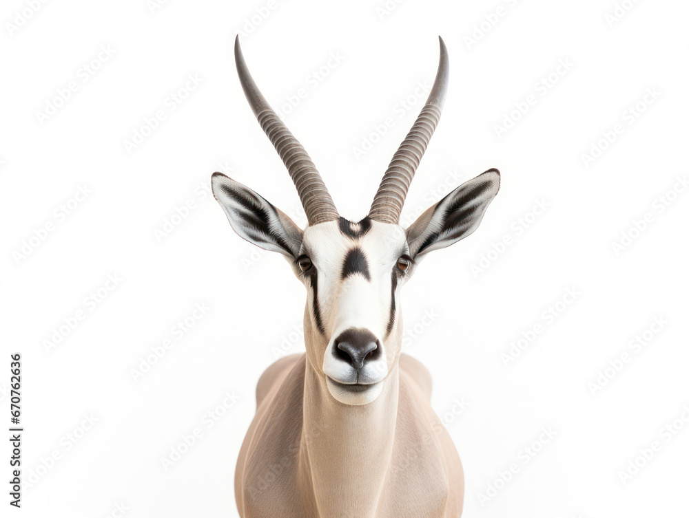 Oryx Studio Shot Isolated on Clear White Background, Generative AI Oryx Studio Shot Isolated on Clear White Background, Generative AI