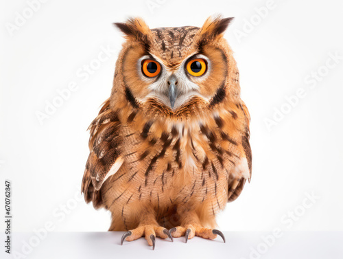 Owl Studio Shot Isolated on Clear White Background, Generative AI © Vig