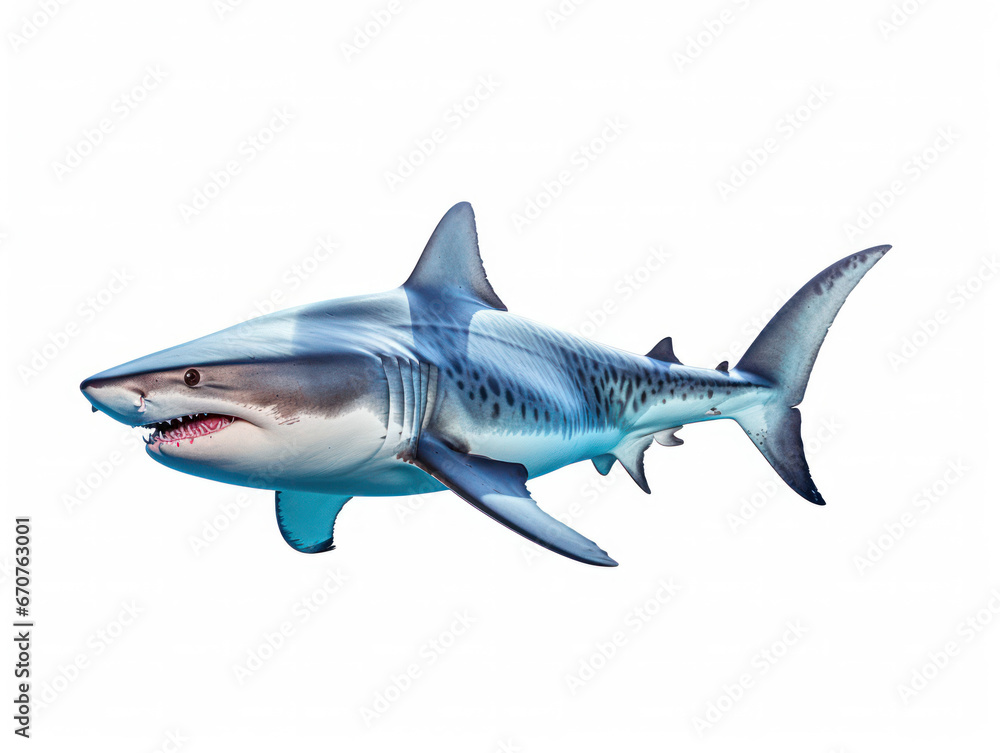 Fototapeta premium Shark Studio Shot Isolated on Clear White Background, Generative AI