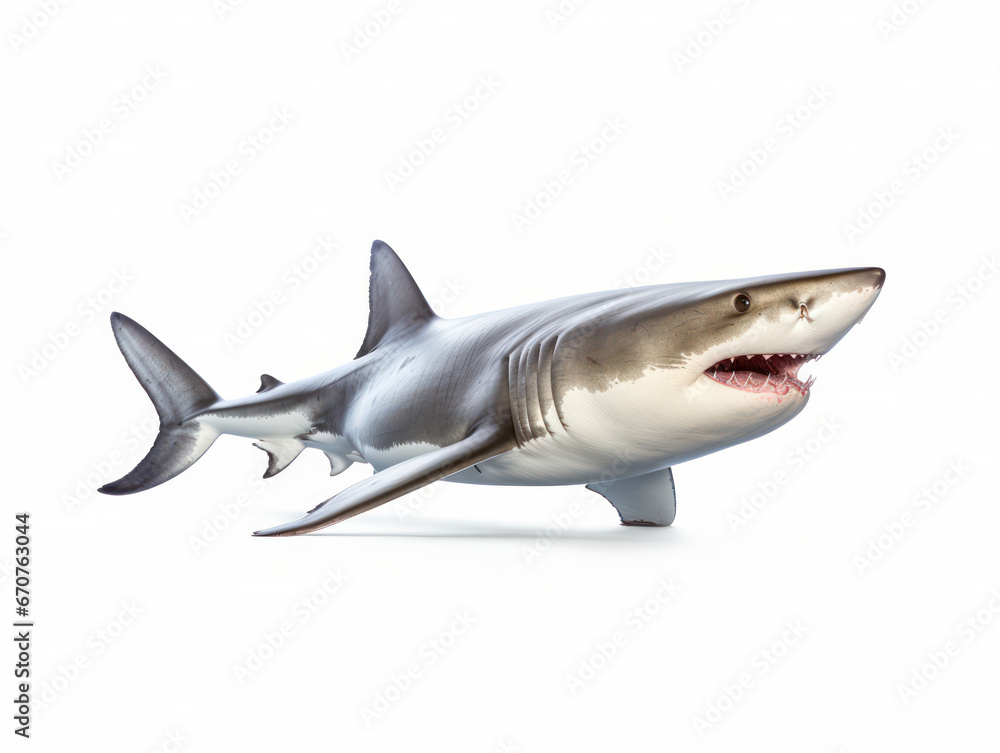 Shark Studio Shot Isolated on Clear White Background, Generative AI Shark Studio Shot Isolated on Clear White Background, Generative AI