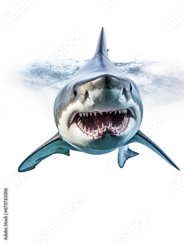 Shark Studio Shot Isolated on Clear White Background  Generative AI