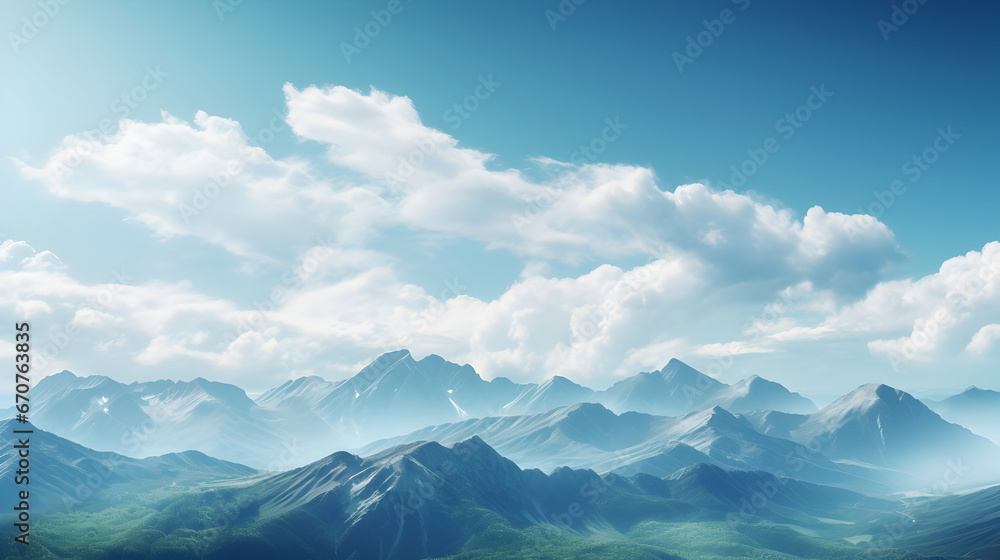 Clouds over the mountains, , mountainous background with majestic peaks and clear skies Clouds over the mountains, , mountainous background with majestic peaks and clear skies