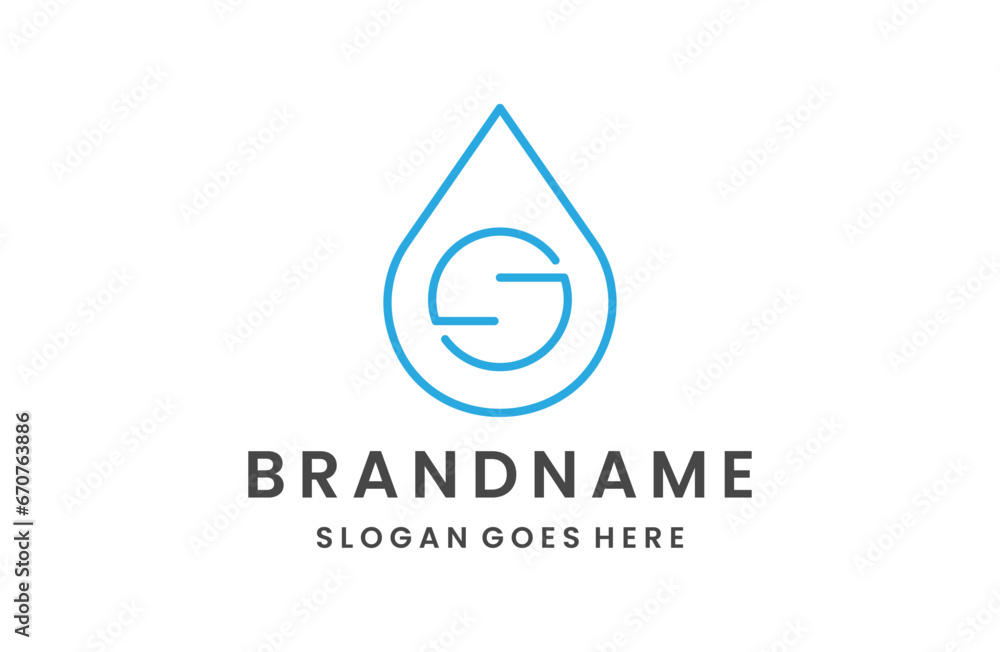 S Letter Logo Design with Drops Water S Letter Logo Design with Drops Water