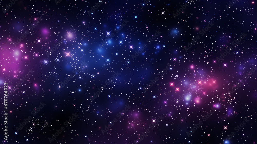 Fototapeta premium Background with space particles, Abstract seamless pattern of cosmic stardust particles background
