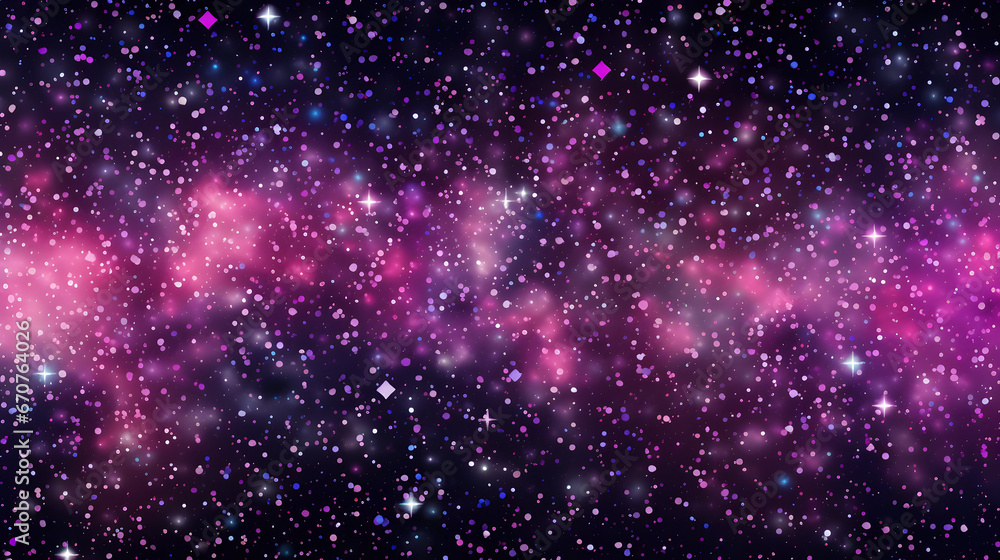 Fototapeta premium Background with space particles, Abstract seamless pattern of cosmic stardust particles background