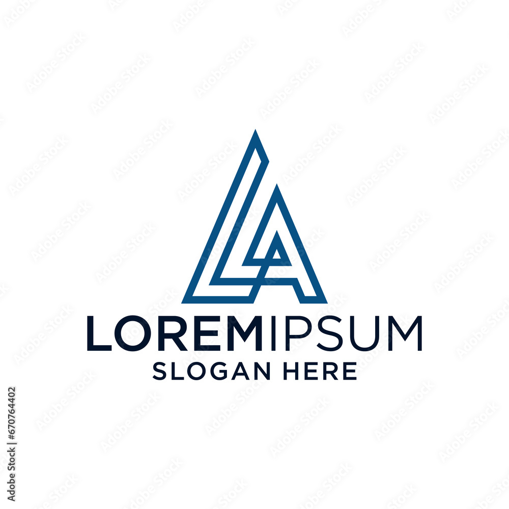 LA abstract logo design LA abstract logo design