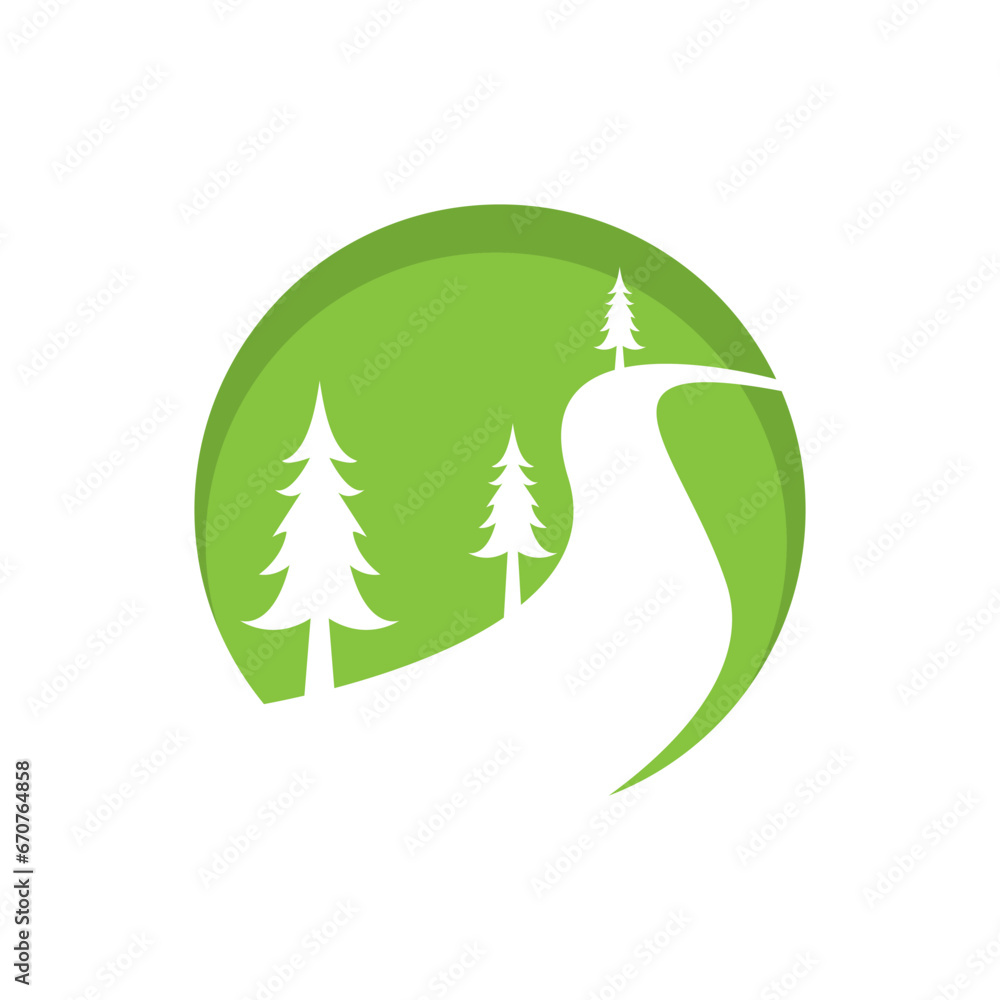 Naklejka premium River Logo Template vector icon illustration