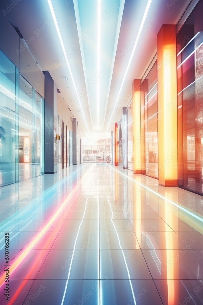 Abstract blurred of department store or shopping center mall. Modern ...
