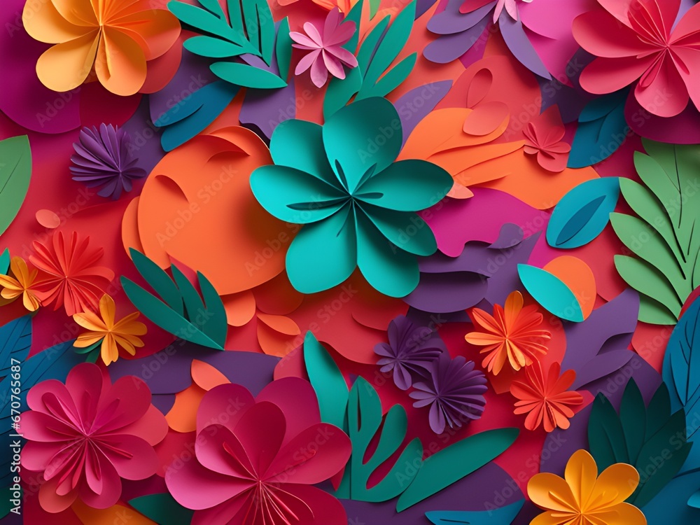 paper cut of beatiful flower background paper cut of beatiful flower background