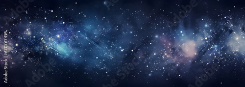 Abstract background of gleaming starry constellations with night sky hues.