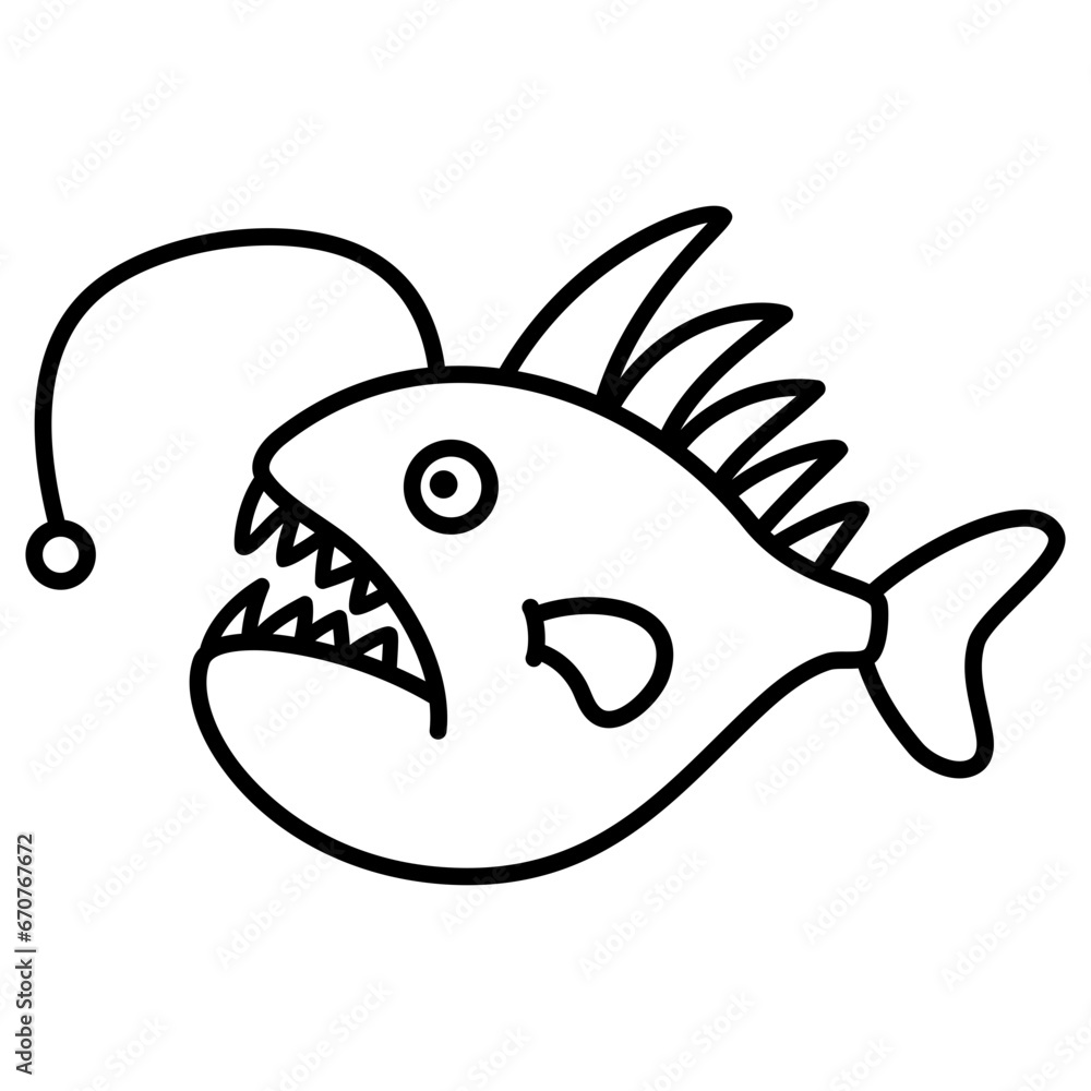 anglerfish predator ocean illustration anglerfish predator ocean illustration