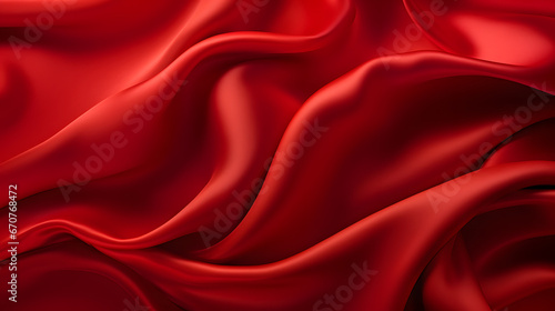close up of a red satin silk cloth scarf