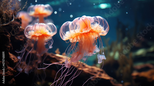 Graceful Jellyfish in Tropical Waters. Generative AI