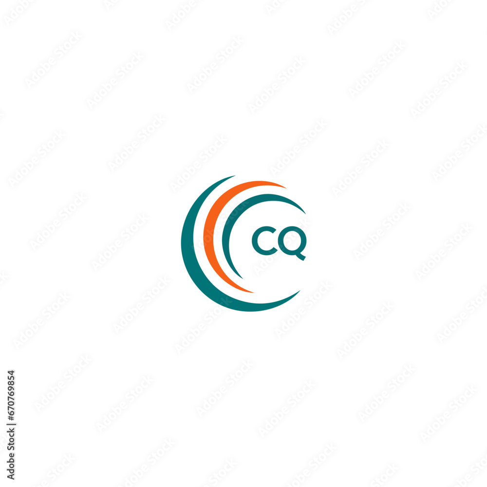 CQ C Q letter logo design. Initial letter CQ linked circle uppercase monogram logo blue  and white. CQ logo, C Q design. CQ, C Q