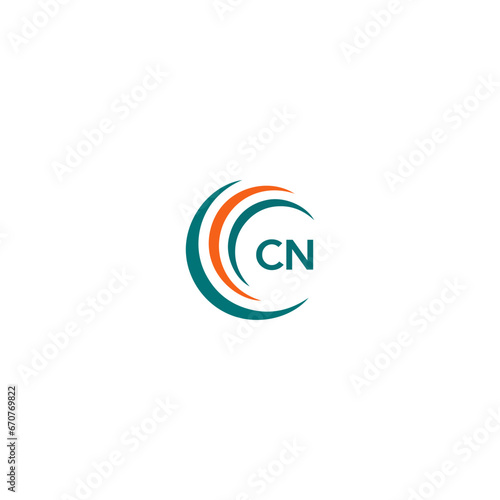 CN C N letter logo design. Initial letter CN linked circle uppercase monogram logo blue  and white. CN logo, C N design. CN, C N
