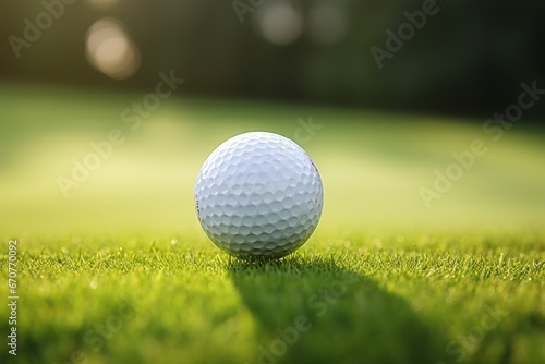 Golf Ball Close-up on Tee with Green Bokeh Background - Perfect for Golf Enthusiasts
