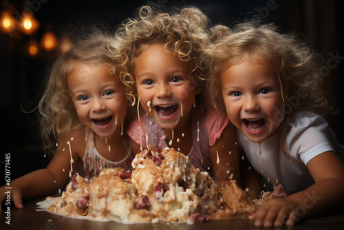 Kids Unleash Fun and Frolic Around the Cake

 photo