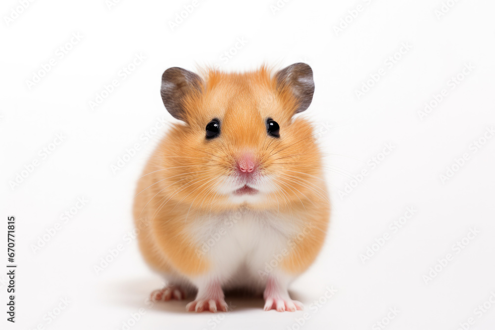 Close-up of a ginger and white hamster
