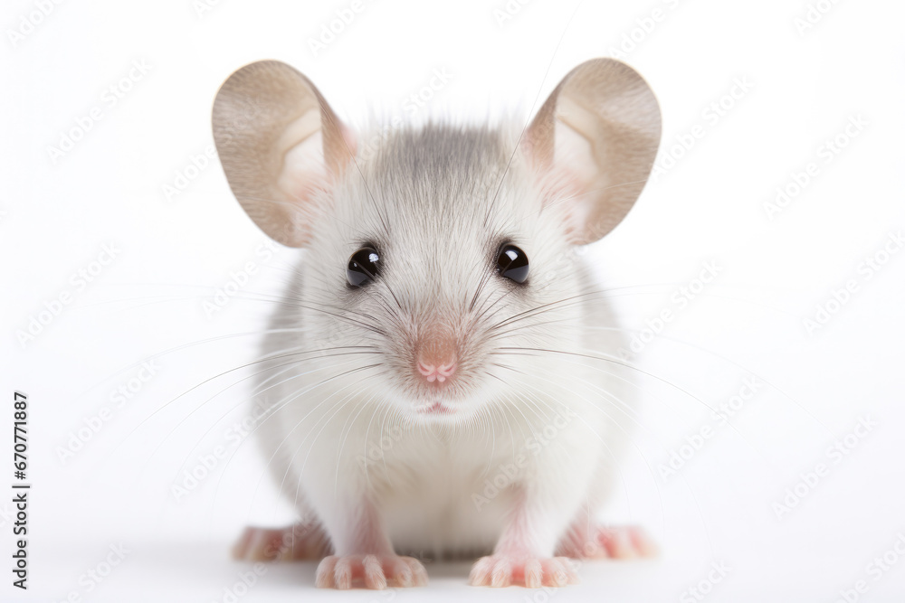 Close-up of a field mouse, White background Close-up of a field mouse, White background