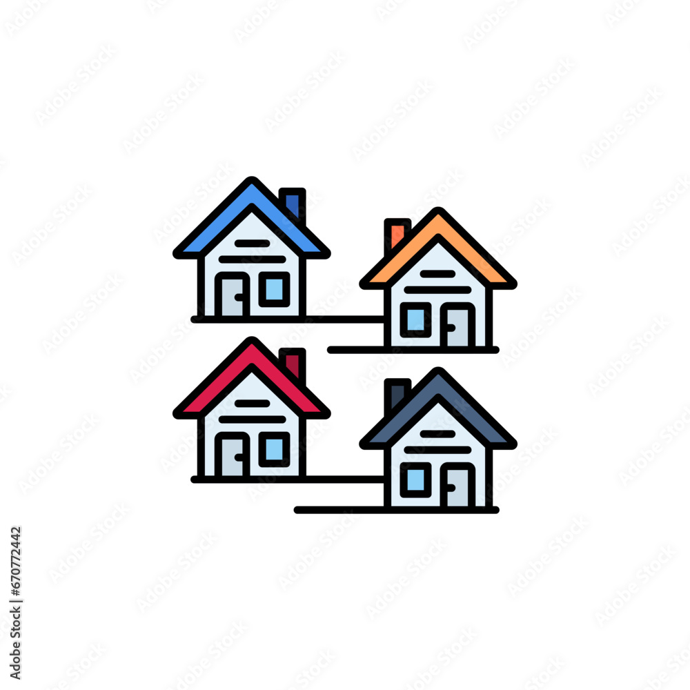 housing area vector icon. real estate icon outline style. perfect use for logo, presentation, website, and more. simple modern icon design line style housing area vector icon. real estate icon outline style. perfect use for logo, presentation, website, and more. simple modern icon design line style