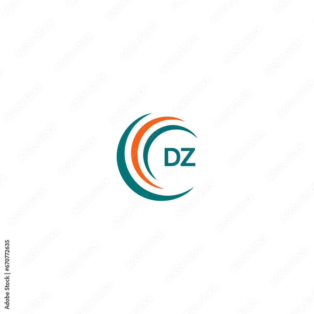 DZ D Z letter logo design. Initial letter DZ linked circle uppercase monogram logo blue  and white. DZ logo, D Z design. DZ, D Z