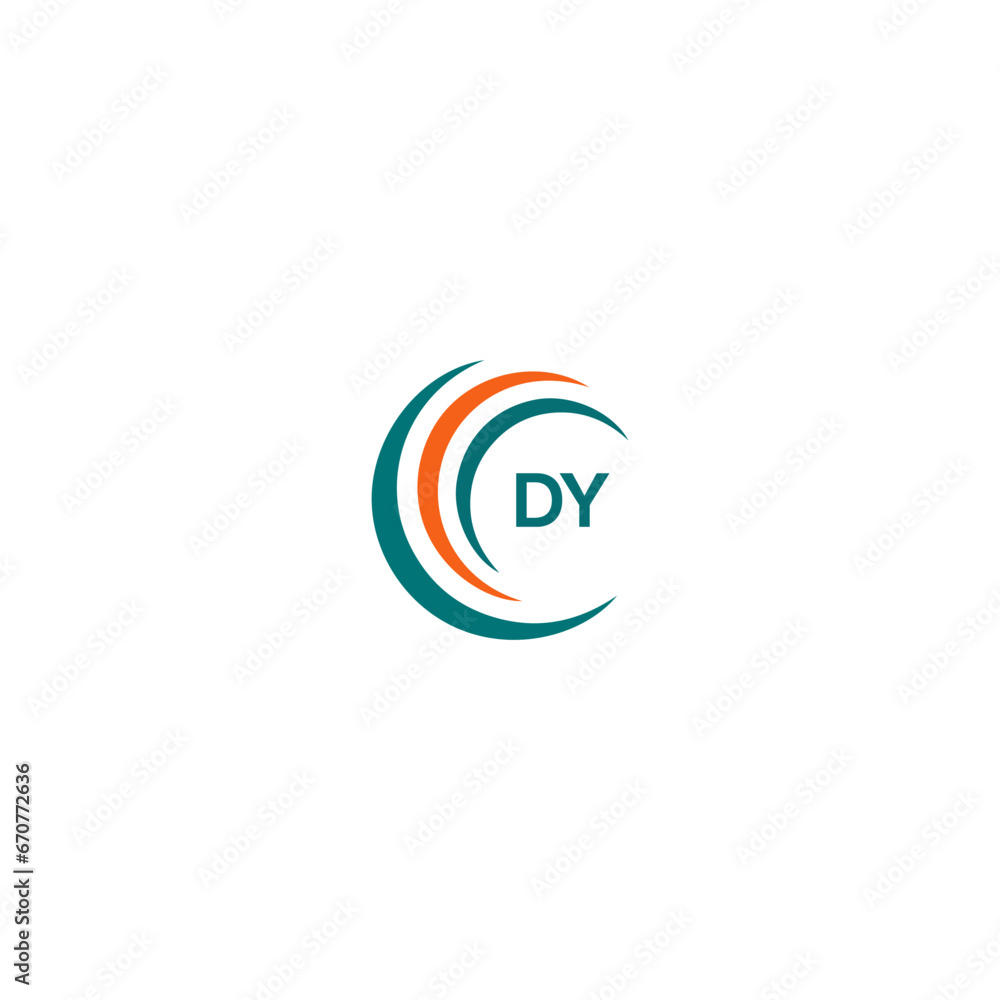 DY D Y letter logo design. Initial letter DY linked circle uppercase monogram logo blue  and white. DY logo, D Y design. DY, D Y