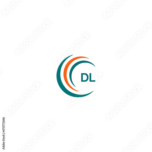 DL D L letter logo design. Initial letter DL linked circle uppercase monogram logo blue  and white. DL logo, D L design. DL, D L