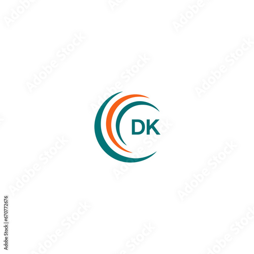 DK D K letter logo design. Initial letter DK linked circle uppercase monogram logo blue and white. DK logo, D K design. DK, D K