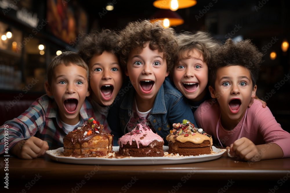 Kids Unleash Fun and Frolic Around the Cake
