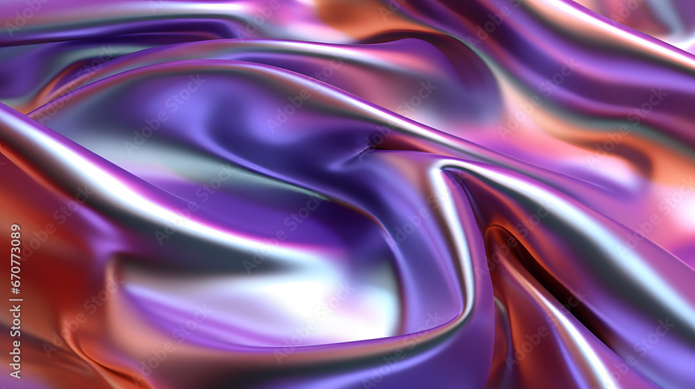 Obraz premium Abstract smooth and soft chrome fabric gradient 3d render