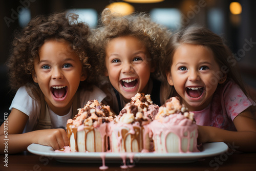 Kids Unleash Fun and Frolic Around the Cake 