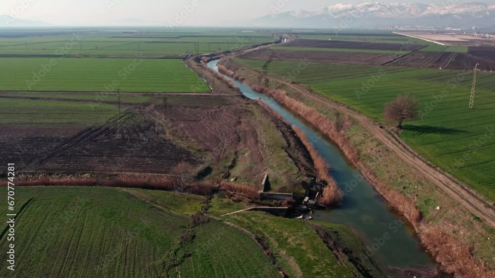 The image of the broken fault line stretching for kilometers of a very large earthquake in the agricultural area.Faults of the earth crust, consequence of the earth.Fault line break.Disaster results. The image of the broken fault line stretching for kilometers of a very large earthquake in the agricultural area.Faults of the earth crust, consequence of the earth.Fault line break.Disaster results.