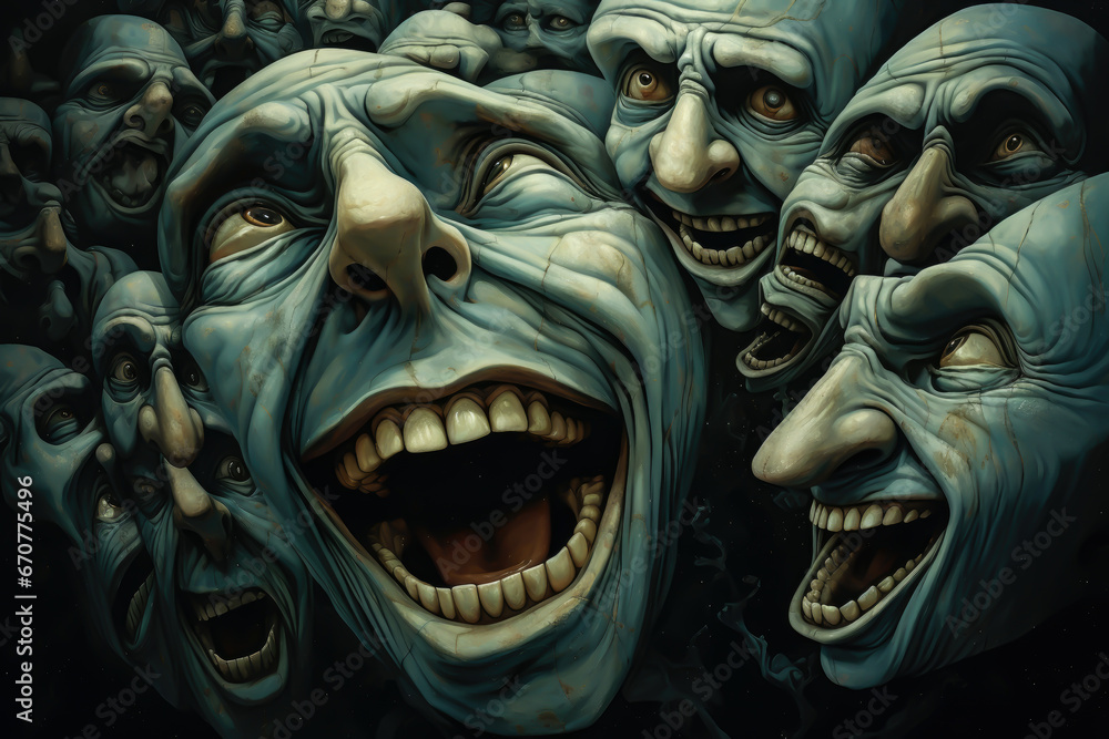 Distorted creepy faces. Distorted creepy faces.