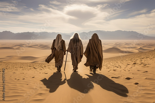 Desert pilgrimage three men wise photo