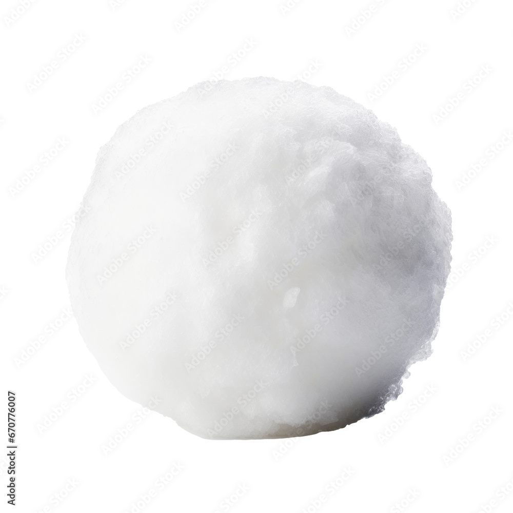 Snowball isolated on a transparent background created with Generative AI technology Snowball isolated on a transparent background created with Generative AI technology